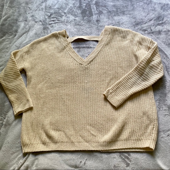 Forever 21 Sweaters - Cream Open-Back Sweater